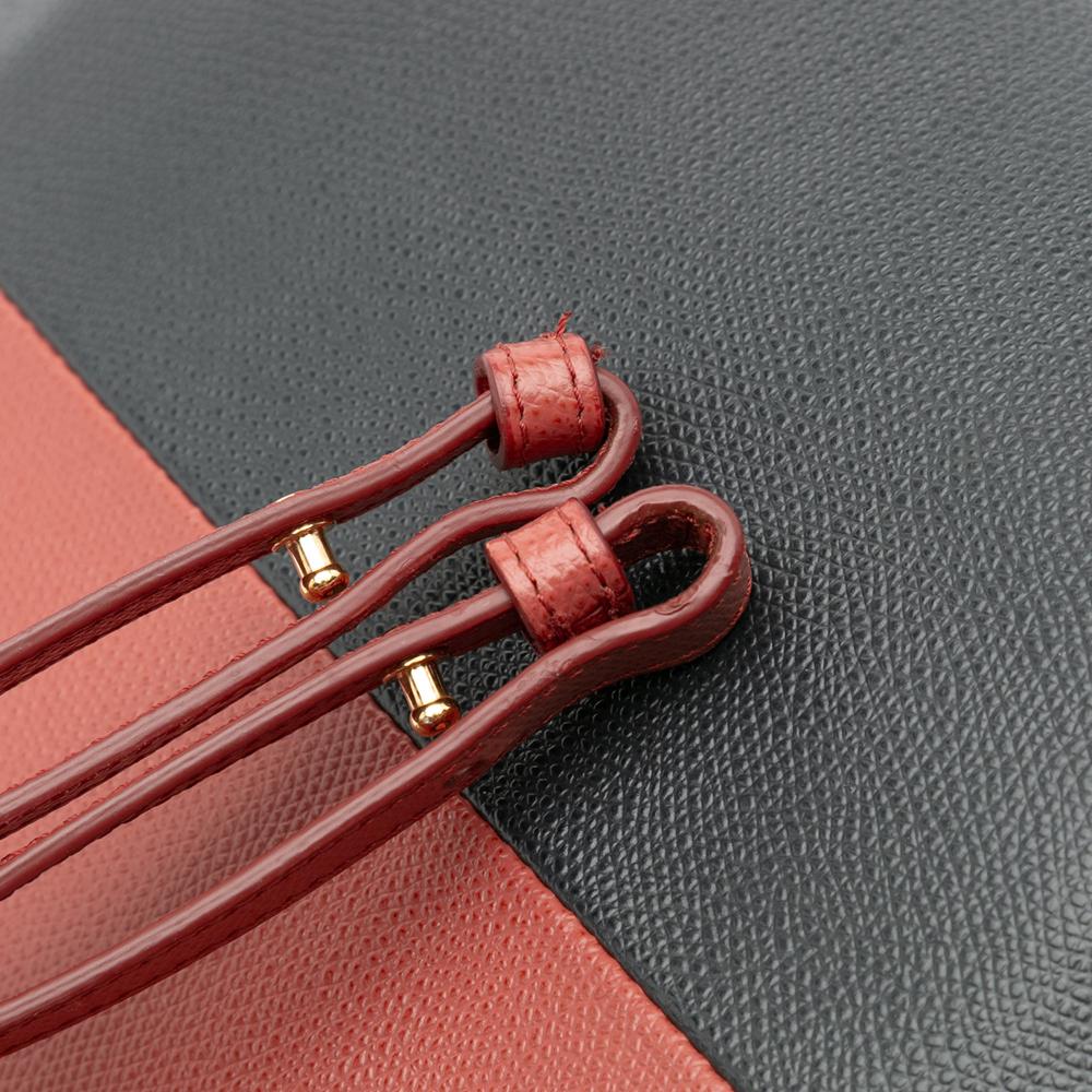 Celine B Celine Red with Black Calf Leather Small Bicolor Vertical Cabas Italy