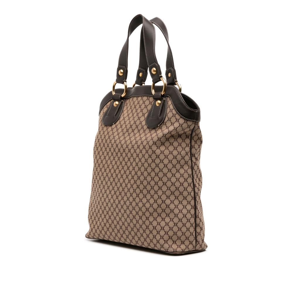 Celine B Celine Brown Beige Canvas Fabric Macadam Tote China