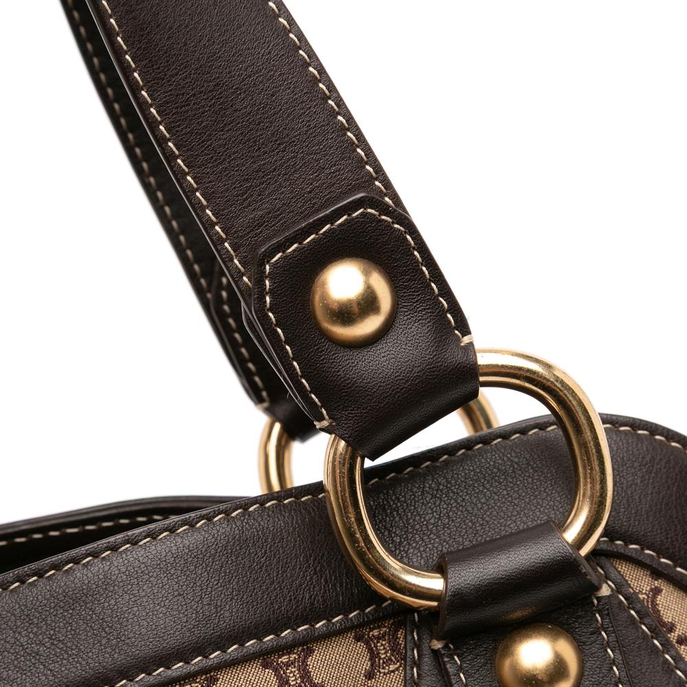 Celine B Celine Brown Beige Canvas Fabric Macadam Tote China