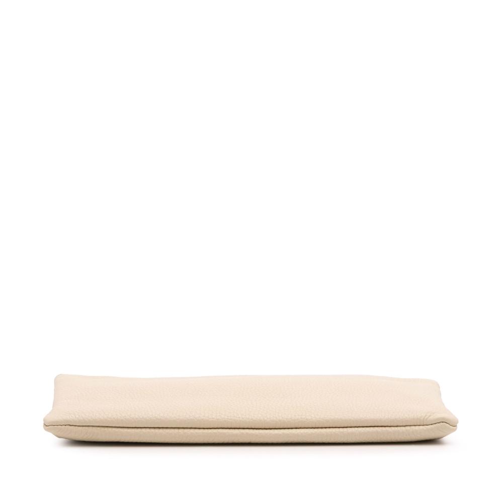 Gucci AB Gucci White Ivory Calf Leather Blind For Love Clutch Italy