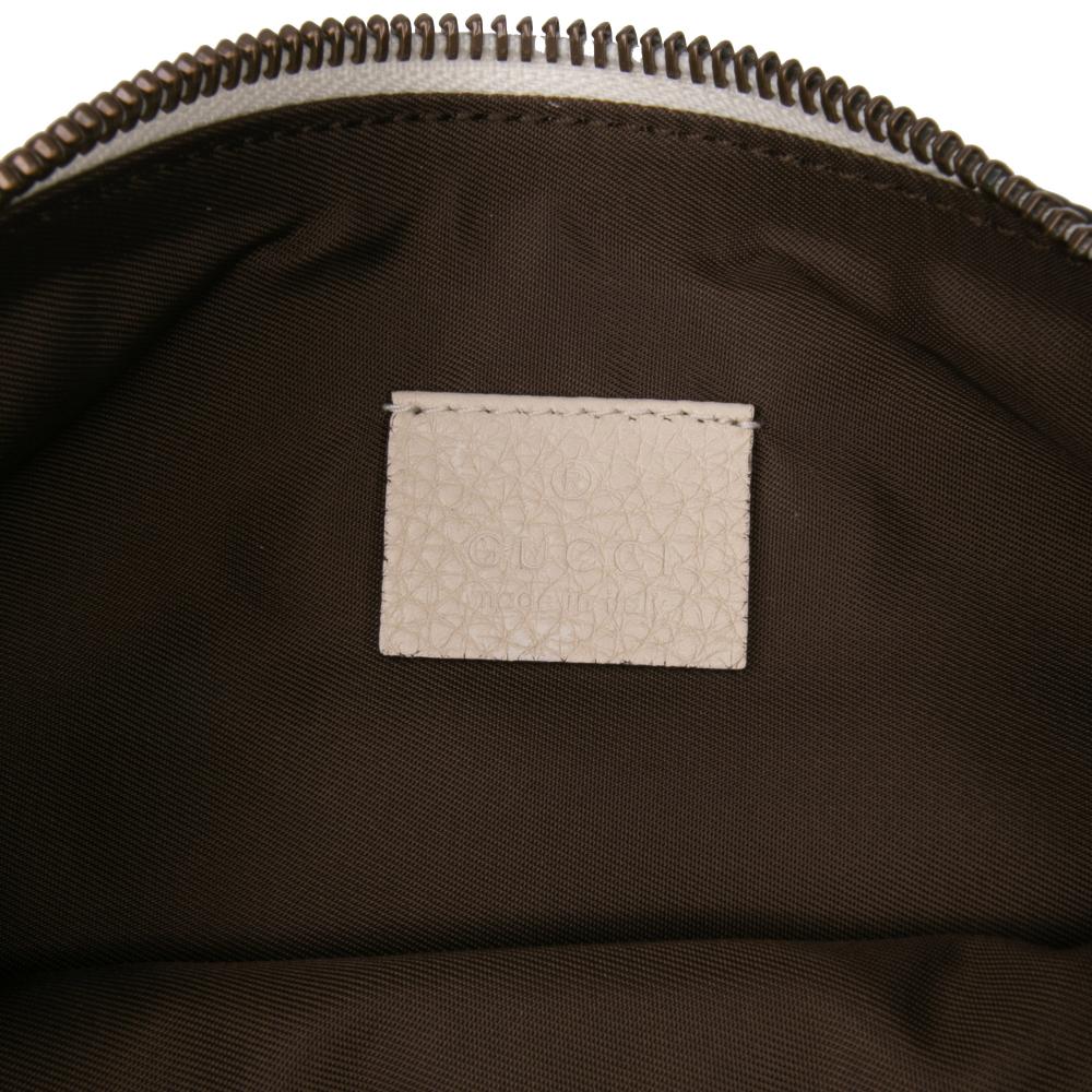 Gucci AB Gucci White Ivory Calf Leather Blind For Love Clutch Italy