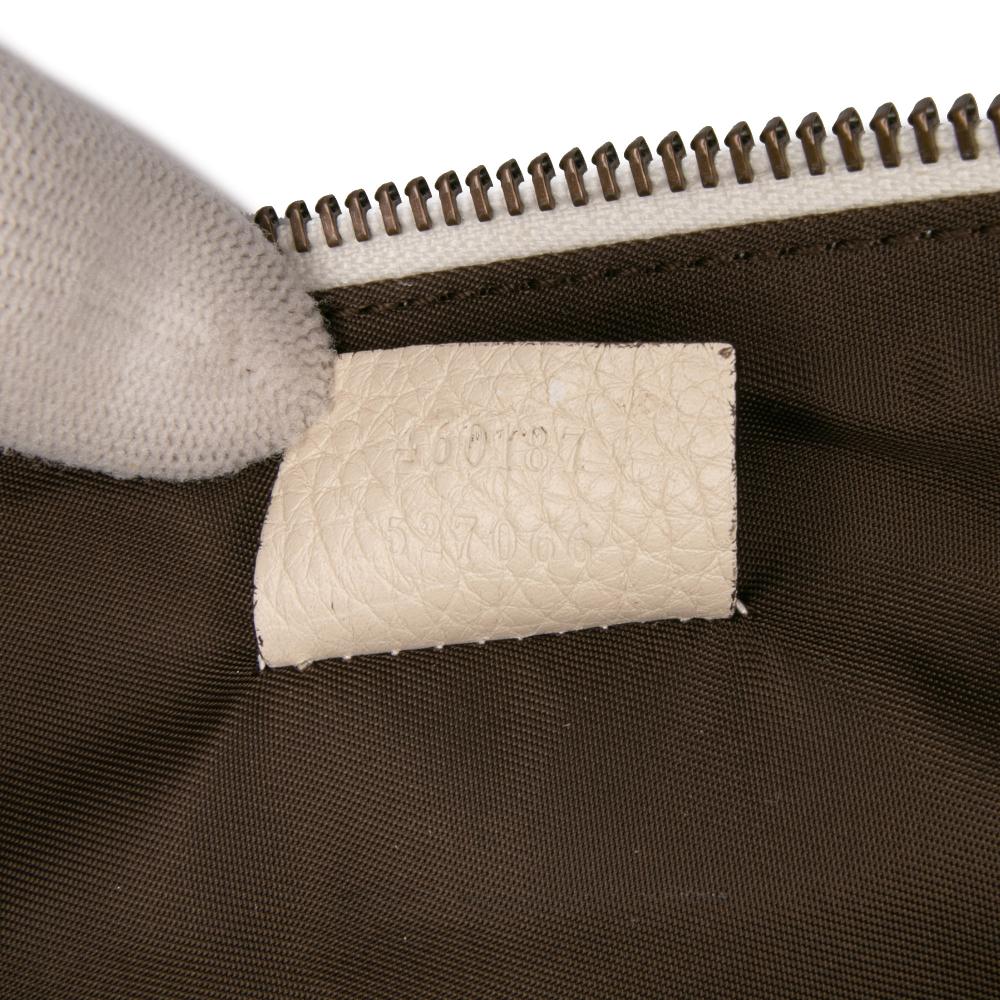 Gucci AB Gucci White Ivory Calf Leather Blind For Love Clutch Italy