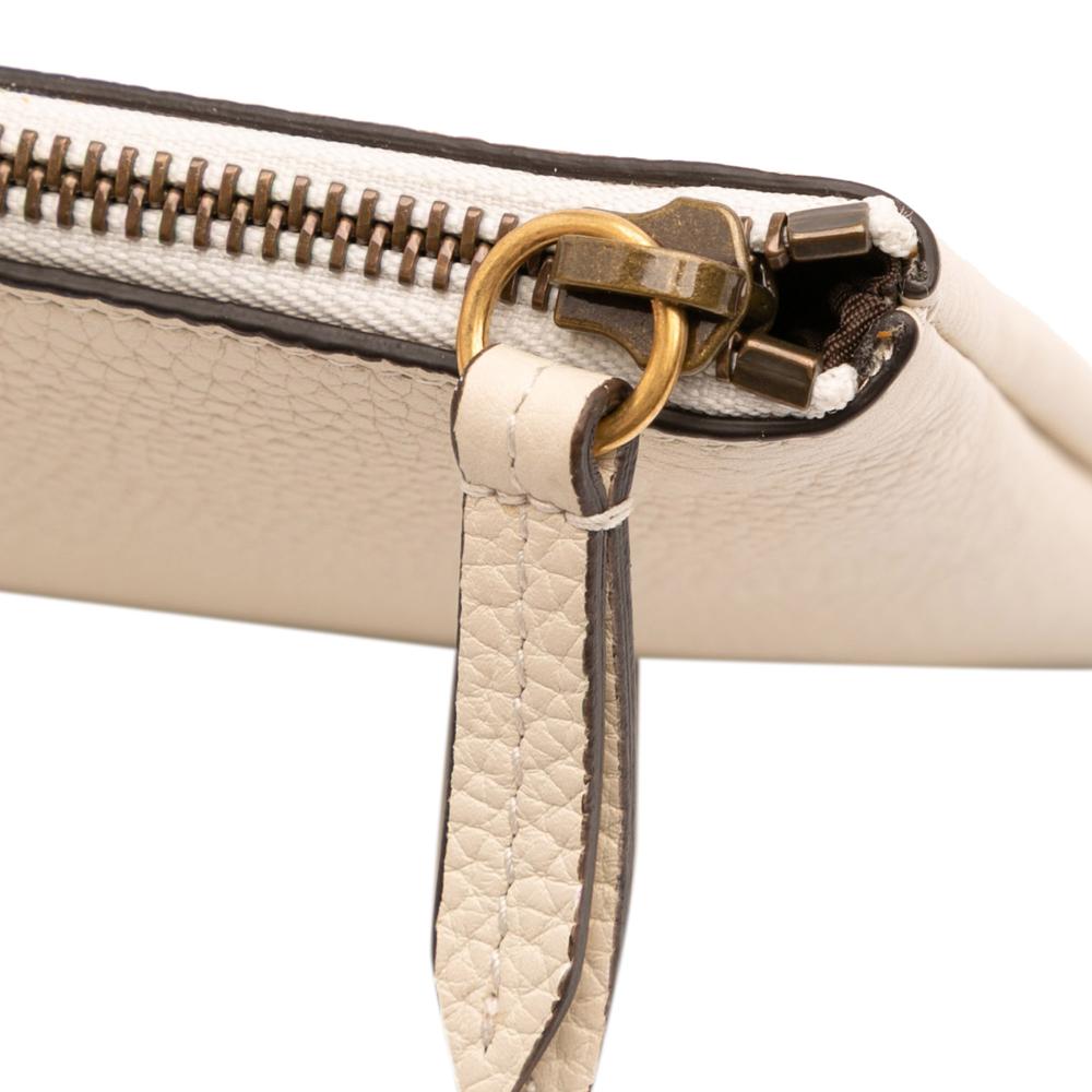 Gucci AB Gucci White Ivory Calf Leather Blind For Love Clutch Italy