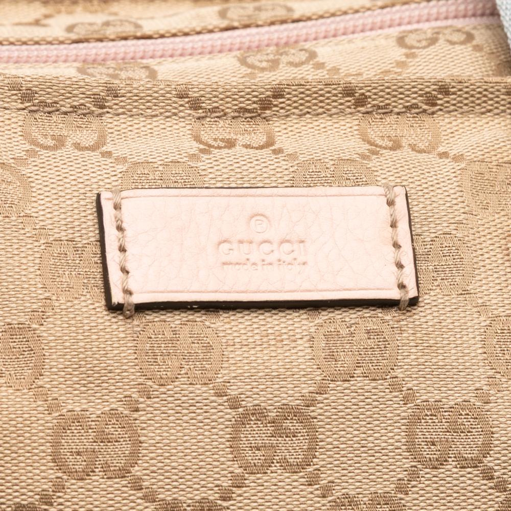 Gucci B Gucci Brown Beige Canvas Fabric GG Web Tote Italy