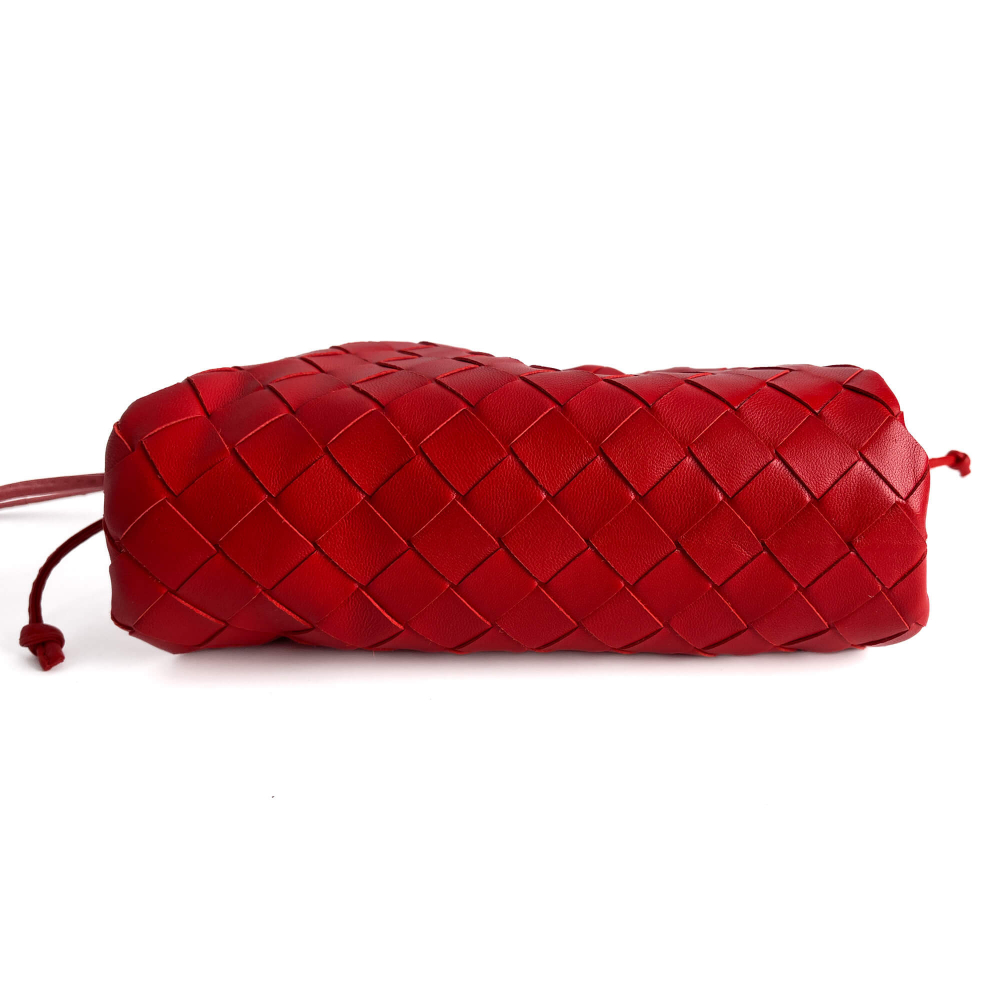Bottega Veneta Intrecciato Nappa Leather 2-Ways Clutch Red