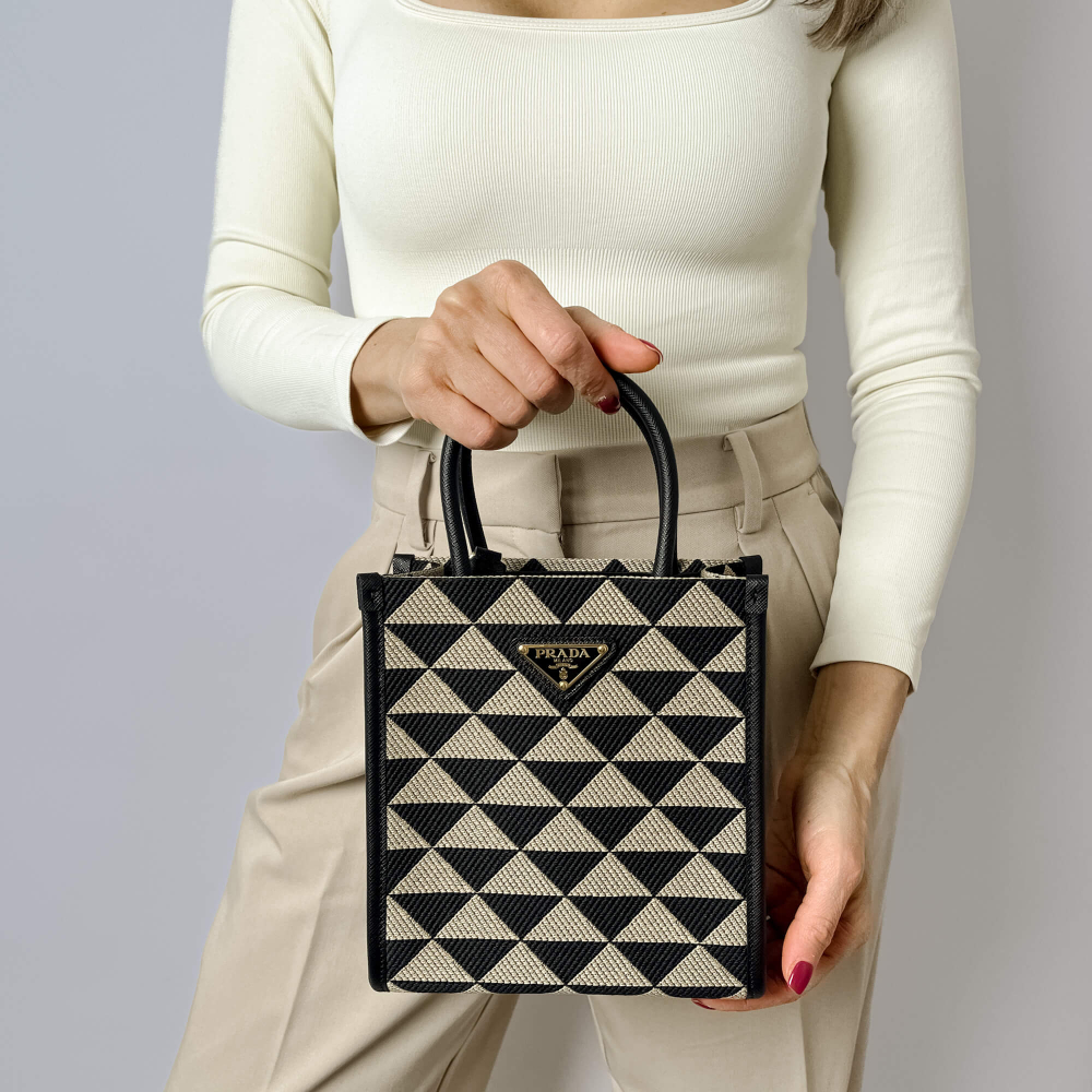 Prada Mini Polyester 2-Ways Crossbody Bicolor