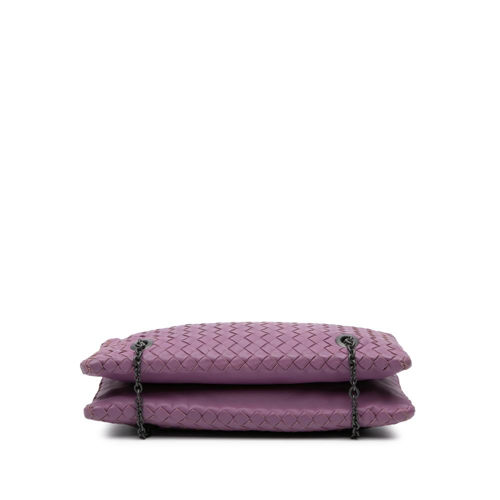Bottega Veneta B Bottega Veneta Purple Dark Purple Nappa Leather Leather Nappa Intrecciato Duo Shoulder Bag Italy