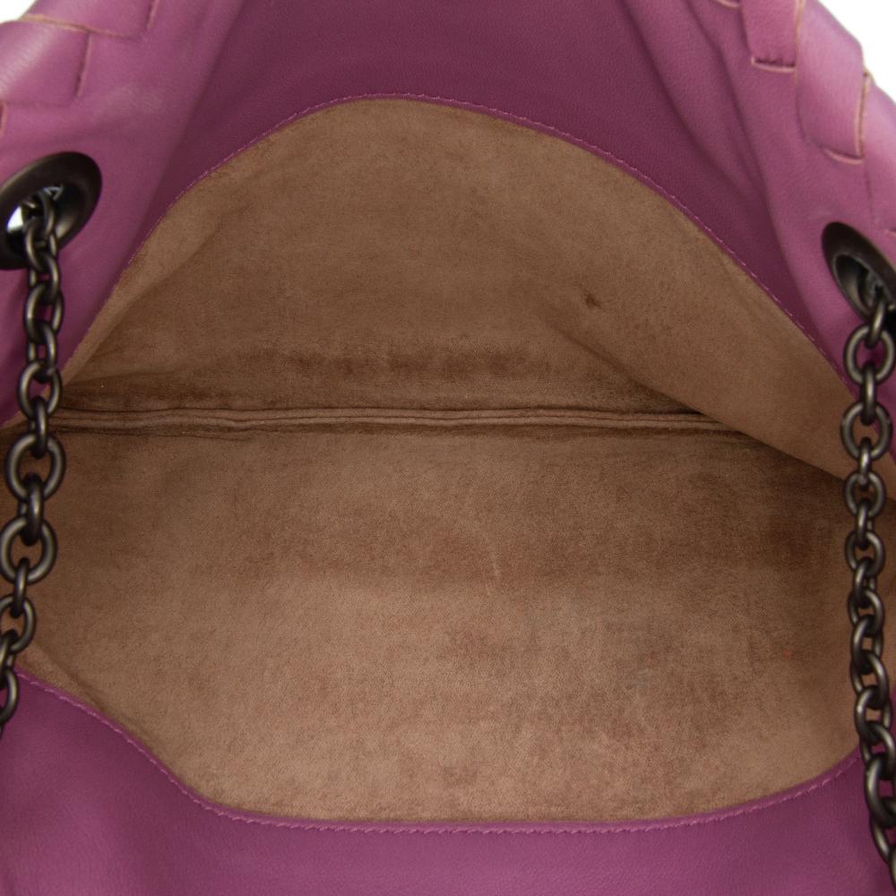 Bottega Veneta B Bottega Veneta Purple Dark Purple Nappa Leather Leather Nappa Intrecciato Duo Shoulder Bag Italy