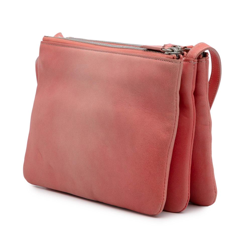 Celine B Celine Pink Blush Lambskin Leather Leather Small Lambskin Trio Crossbody Italy