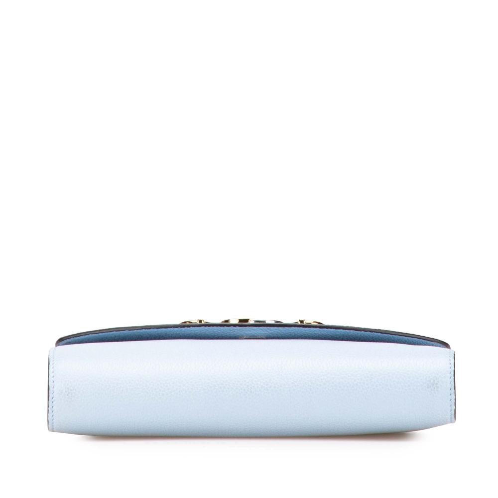 Gucci B Gucci Blue Light Blue Calf Leather Small Zumi Satchel Italy