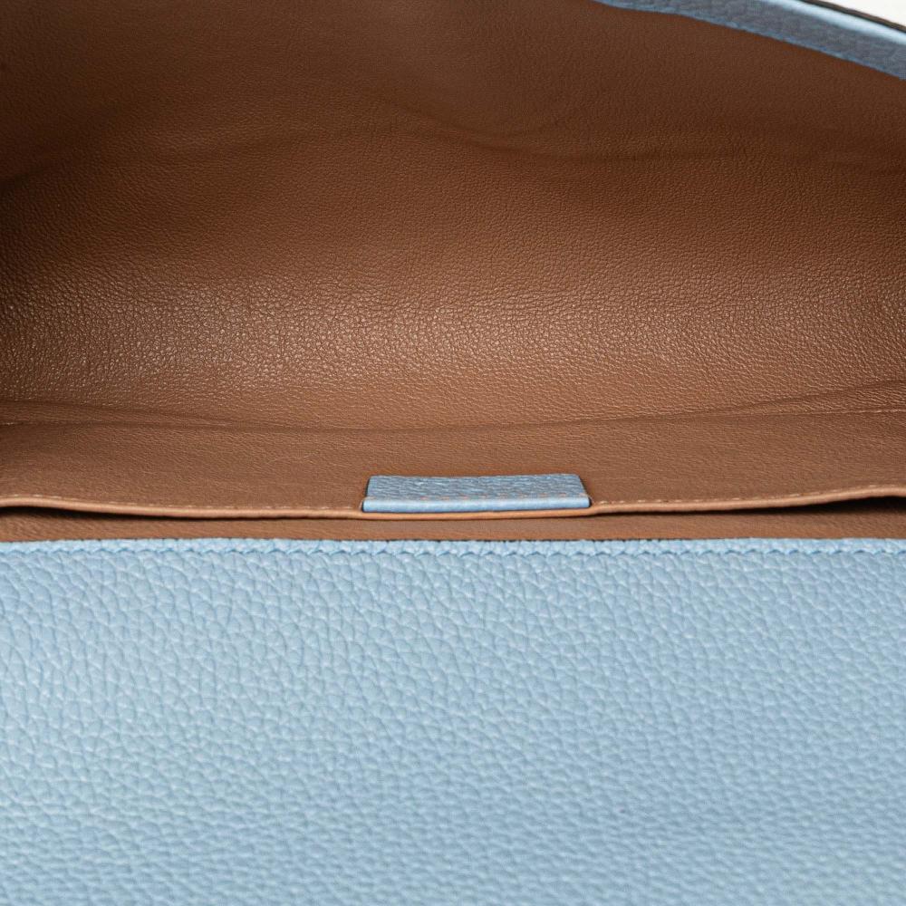 Gucci B Gucci Blue Light Blue Calf Leather Small Zumi Satchel Italy