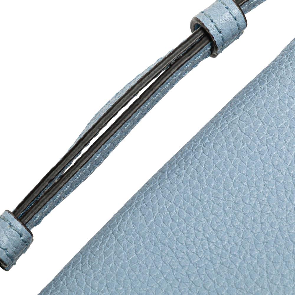 Gucci B Gucci Blue Light Blue Calf Leather Small Zumi Satchel Italy