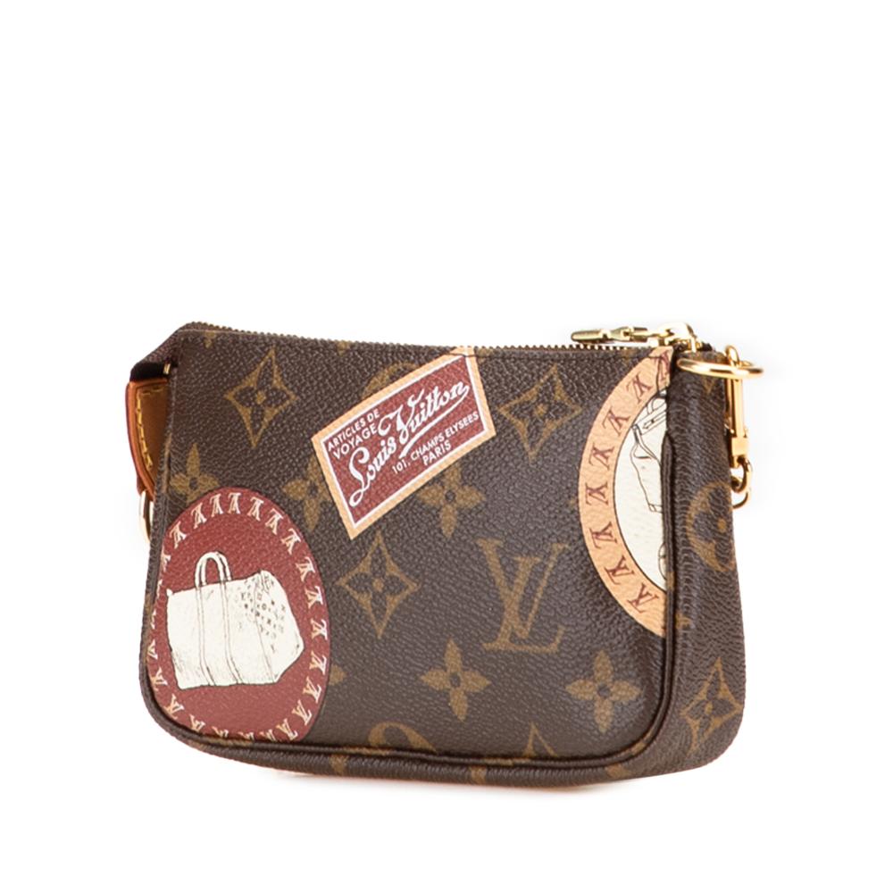 Louis Vuitton AB Louis Vuitton Brown Monogram Canvas Canvas Monogram Patch Mini Pochette Accessoires France