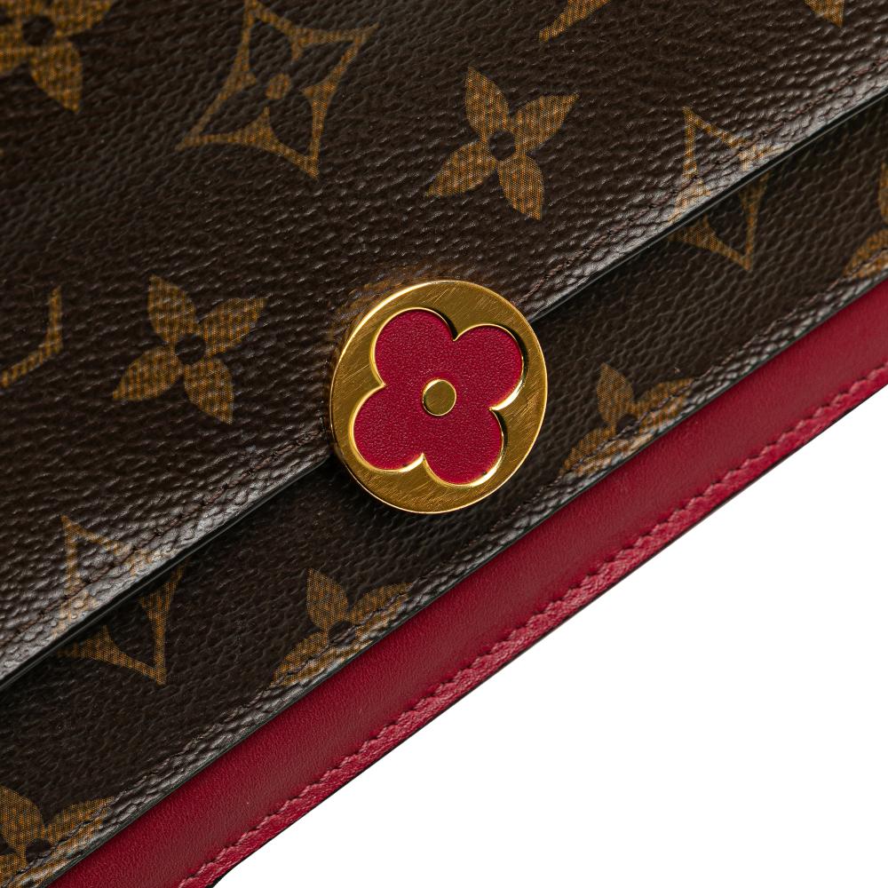 Louis Vuitton B Louis Vuitton Brown Monogram Canvas Canvas Monogram Flore Wallet On Chain France
