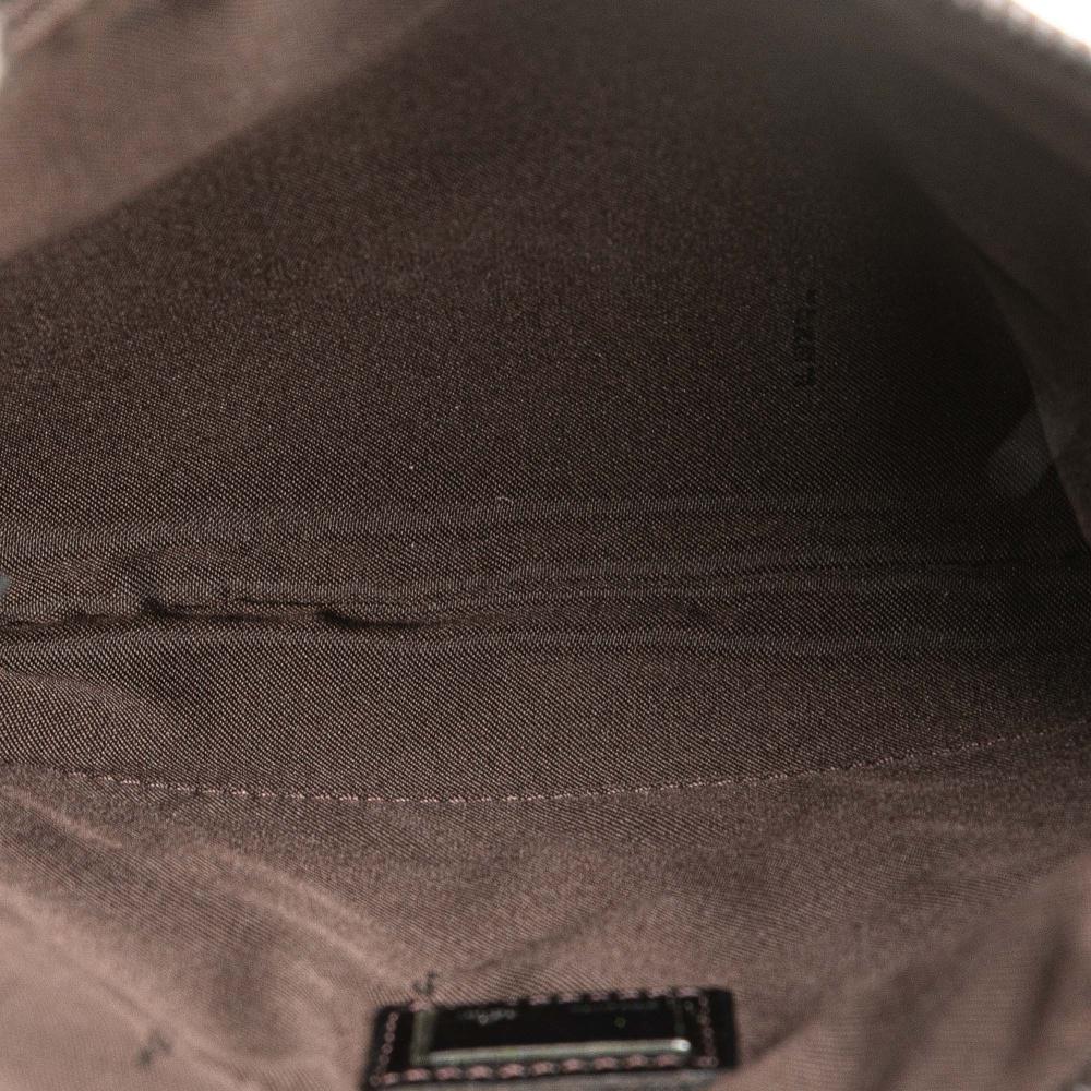 Fendi B Fendi Brown Dark Brown Canvas Fabric Zucchino Crossbody Italy