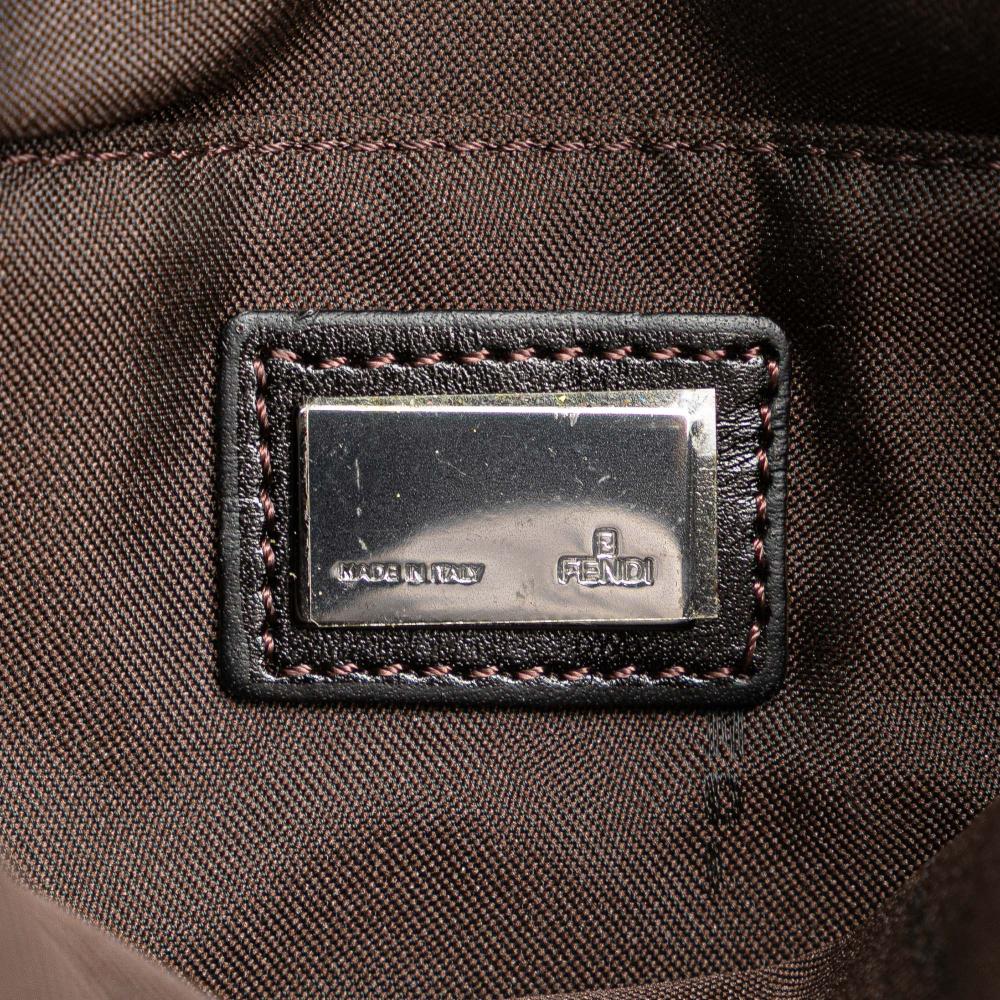 Fendi B Fendi Brown Dark Brown Canvas Fabric Zucchino Crossbody Italy