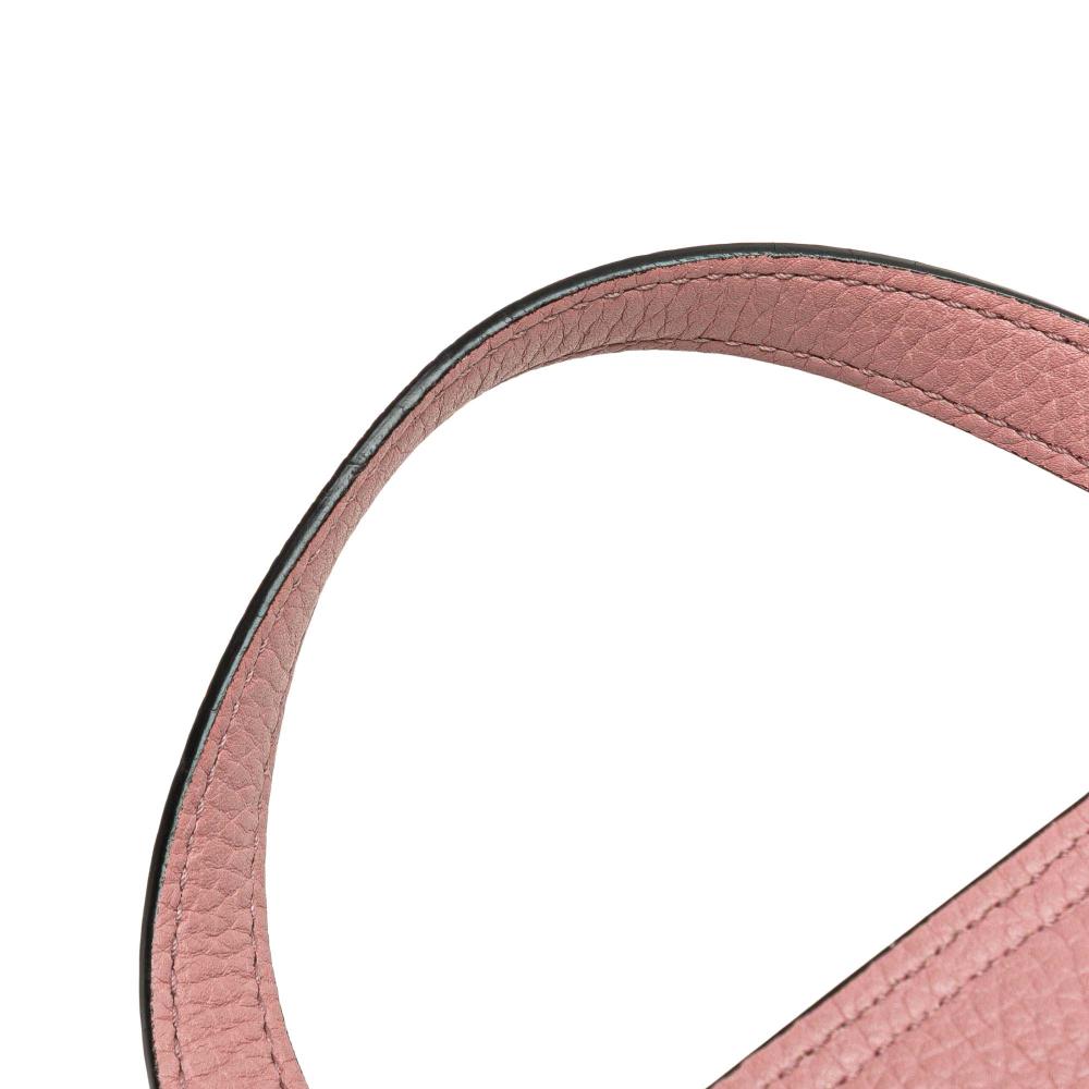 Gucci B Gucci Pink Calf Leather Medium Bamboo Daily Satchel Italy