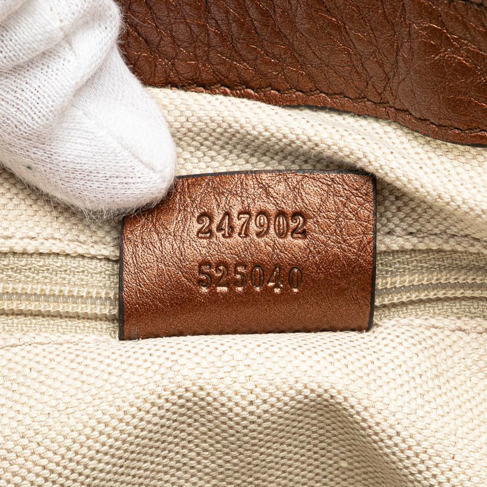 Gucci AB Gucci Brown Bronze Calf Leather skin Sukey Satchel Italy