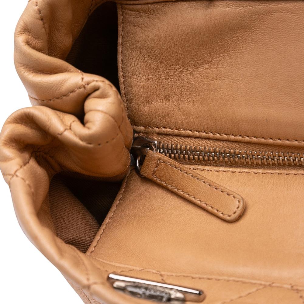 Chanel B Chanel Brown Nude Calf Leather Large Quilted Iridescent skin VIP Tote Italy