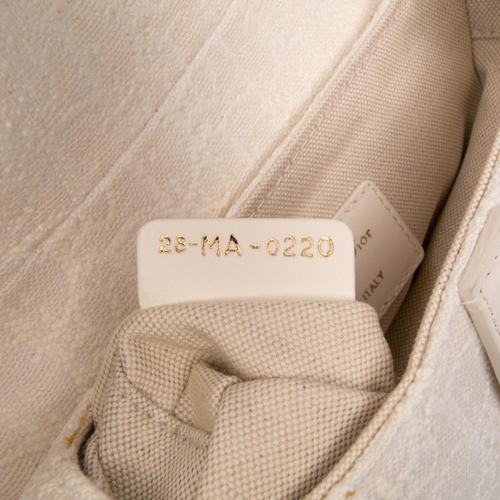 Christian Dior AB Dior White Canvas Fabric Mini Oblique Saddle Bag Italy
