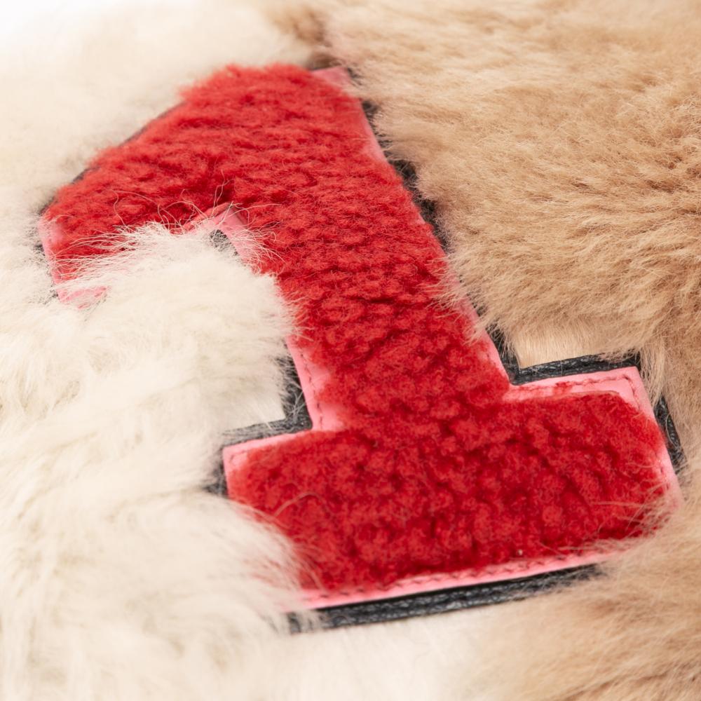 Miu Miu AB Miu Miu Multi Fur Natural Material Montone Stripe Crossbody Italy