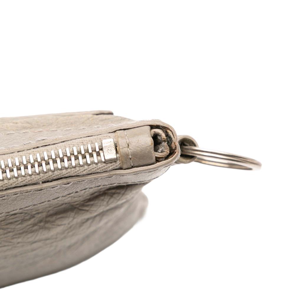 Balenciaga B Balenciaga Gray Lambskin Leather Leather Lambskin Motocross Classic Clip M Clutch Italy