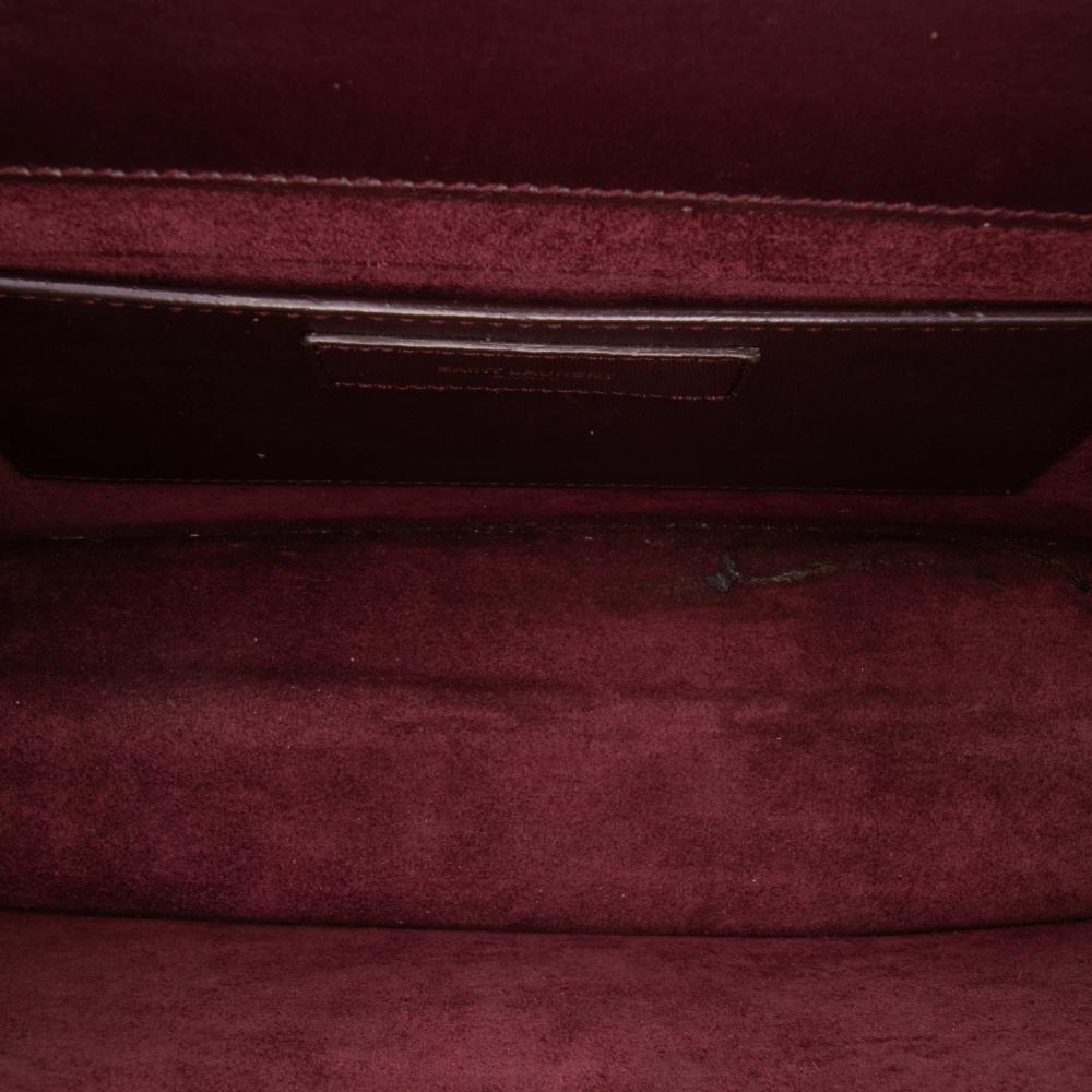 Saint Laurent B Saint Laurent Red Burgundy Calf Leather Medium Betty Crossbody Italy