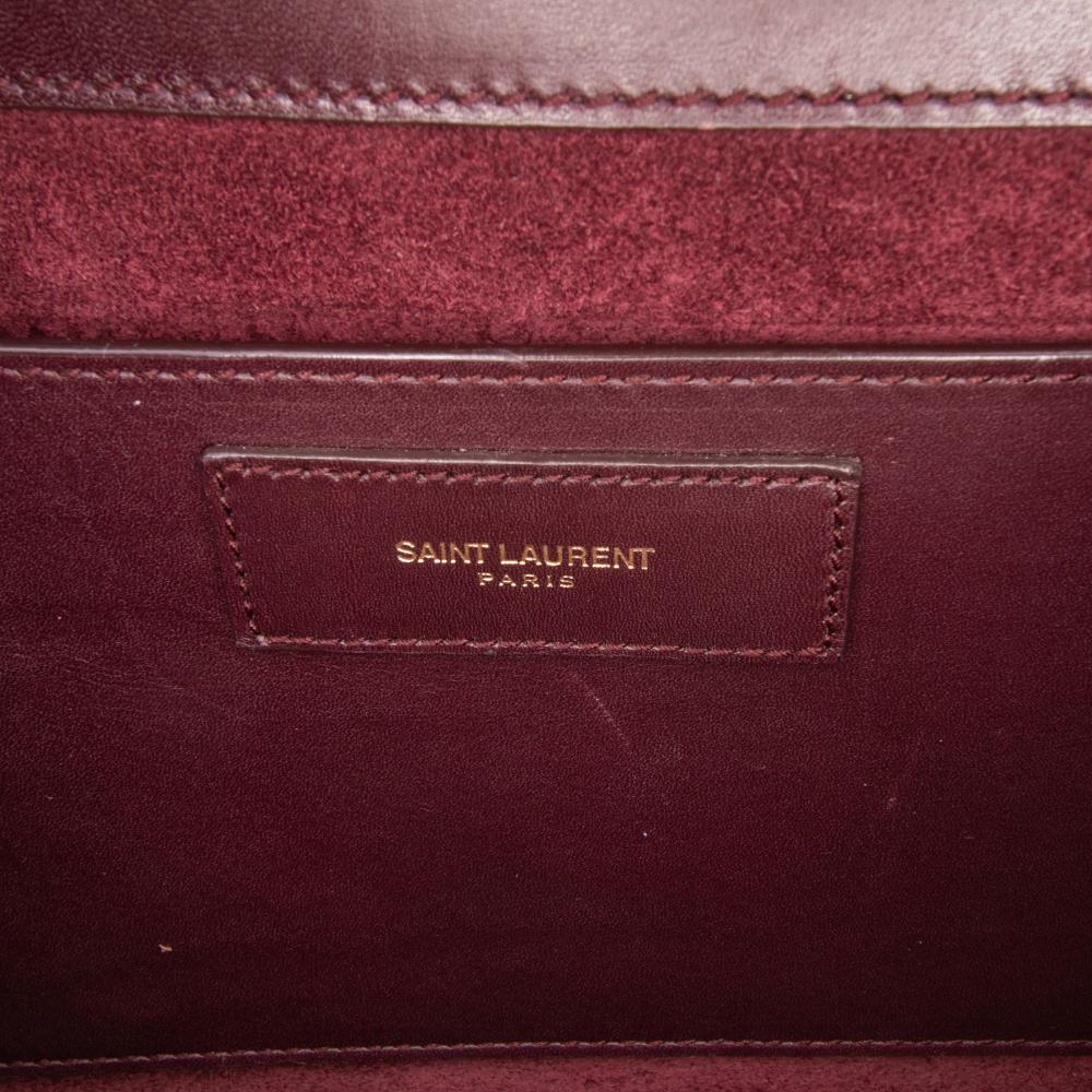 Saint Laurent B Saint Laurent Red Burgundy Calf Leather Medium Betty Crossbody Italy