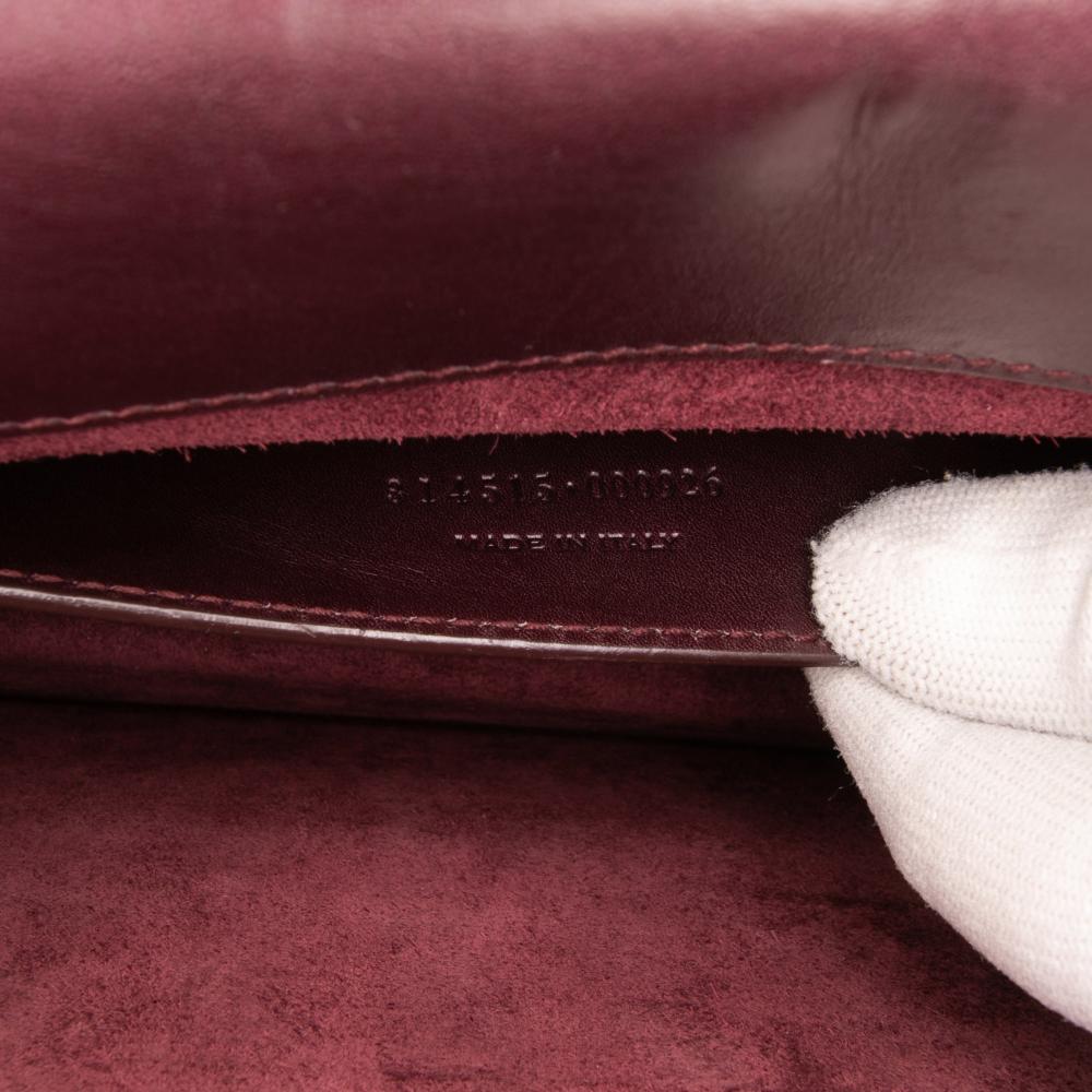 Saint Laurent B Saint Laurent Red Burgundy Calf Leather Medium Betty Crossbody Italy