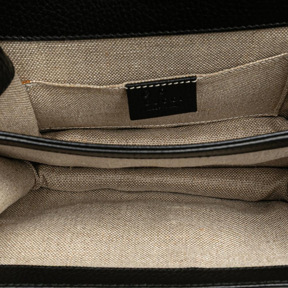 Gucci B Gucci Black Calf Leather Small Dollar skin Interlocking G Crossbody Italy