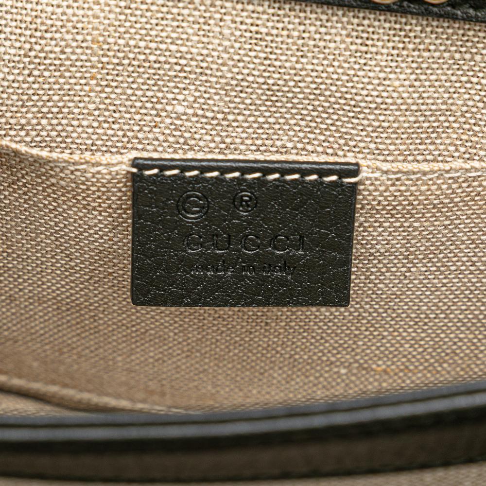 Gucci B Gucci Black Calf Leather Small Dollar skin Interlocking G Crossbody Italy