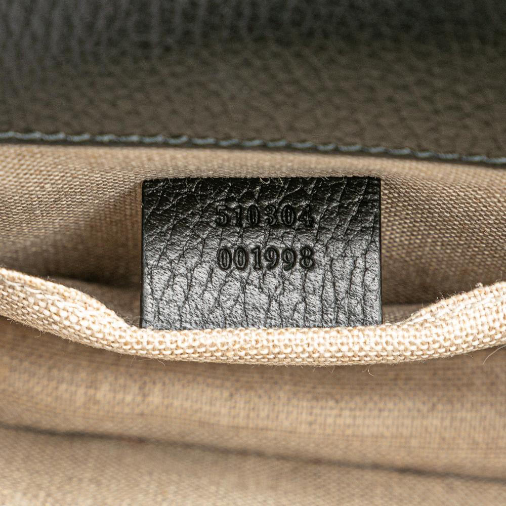 Gucci B Gucci Black Calf Leather Small Dollar skin Interlocking G Crossbody Italy