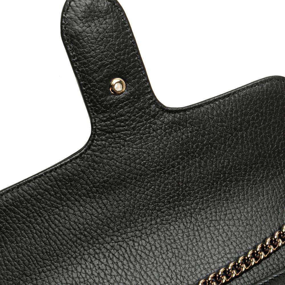 Gucci B Gucci Black Calf Leather Small Dollar skin Interlocking G Crossbody Italy