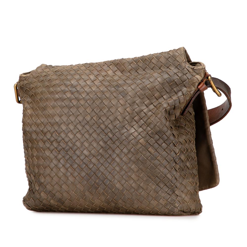 Bottega Veneta B Bottega Veneta Brown Camel Nappa Leather Leather Nappa Intrecciato Messenger Bag Italy