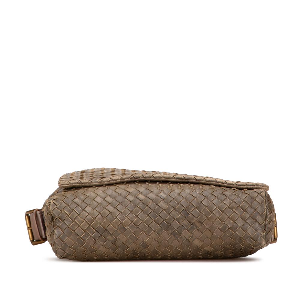 Bottega Veneta B Bottega Veneta Brown Camel Nappa Leather Leather Nappa Intrecciato Messenger Bag Italy