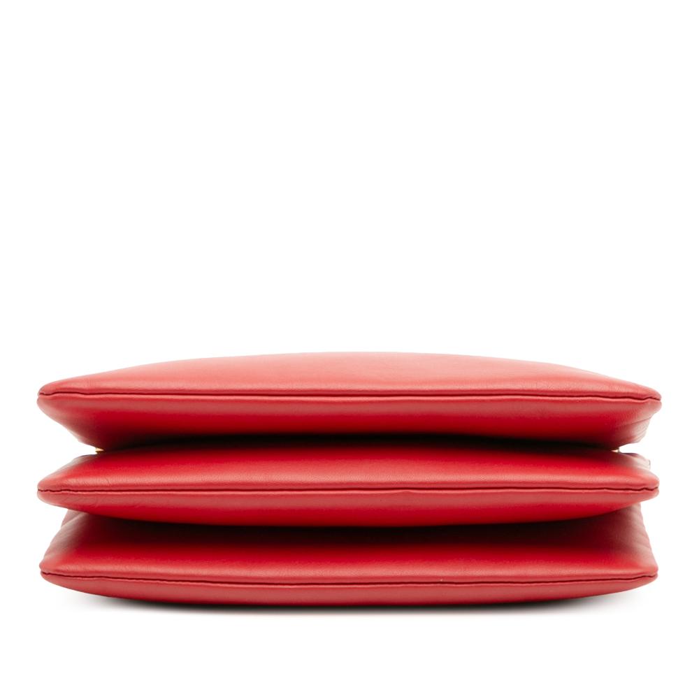 Celine B Celine Red Lambskin Leather Leather Small Lambskin Trio Crossbody Italy