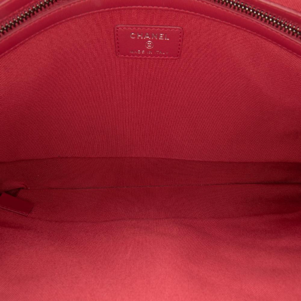 Chanel B Chanel Brown Light Beige with Black Calf Leather Large Aged skin Gabrielle O Case Clutch Italy