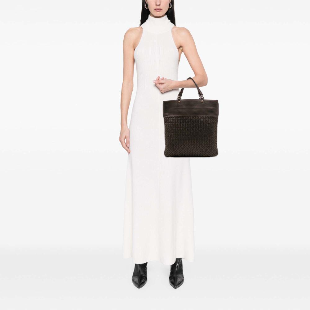 Bottega Veneta B Bottega Veneta Brown Dark Brown Nappa Leather Leather Nappa Intrecciato Tote Italy