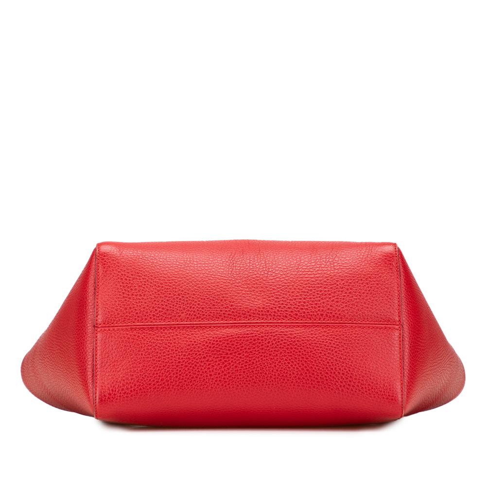 Gucci B Gucci Red Calf Leather Medium Dollar skin Swing Tote Italy