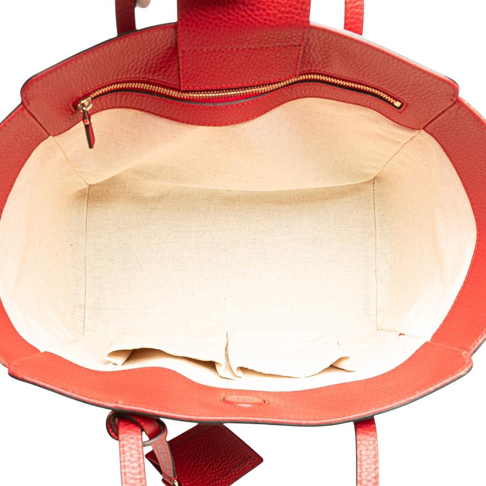 Gucci B Gucci Red Calf Leather Medium Dollar skin Swing Tote Italy