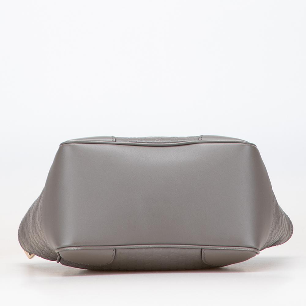 Gucci AB Gucci Gray Calf Leather Small Microguccissima Bree Satchel Italy