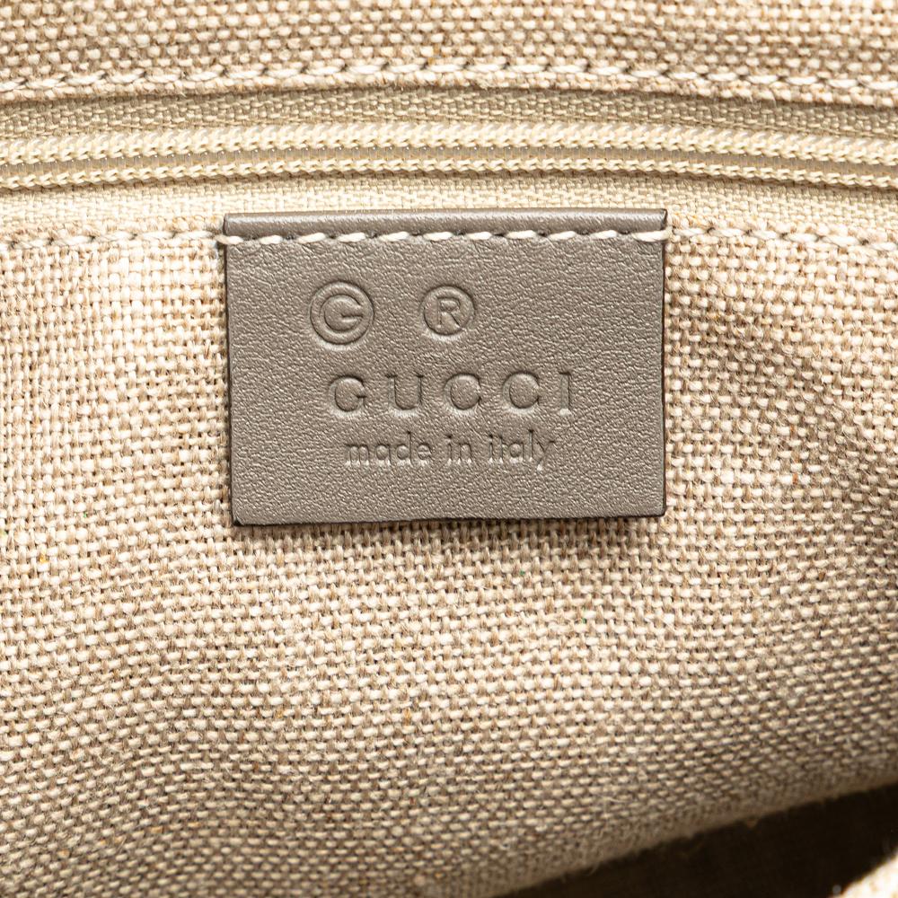 Gucci AB Gucci Gray Calf Leather Small Microguccissima Bree Satchel Italy