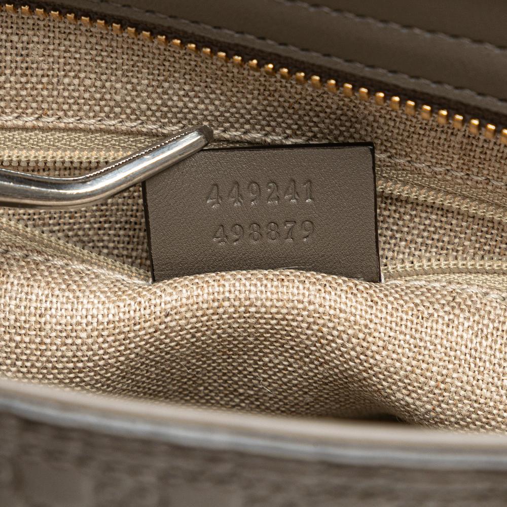 Gucci AB Gucci Gray Calf Leather Small Microguccissima Bree Satchel Italy