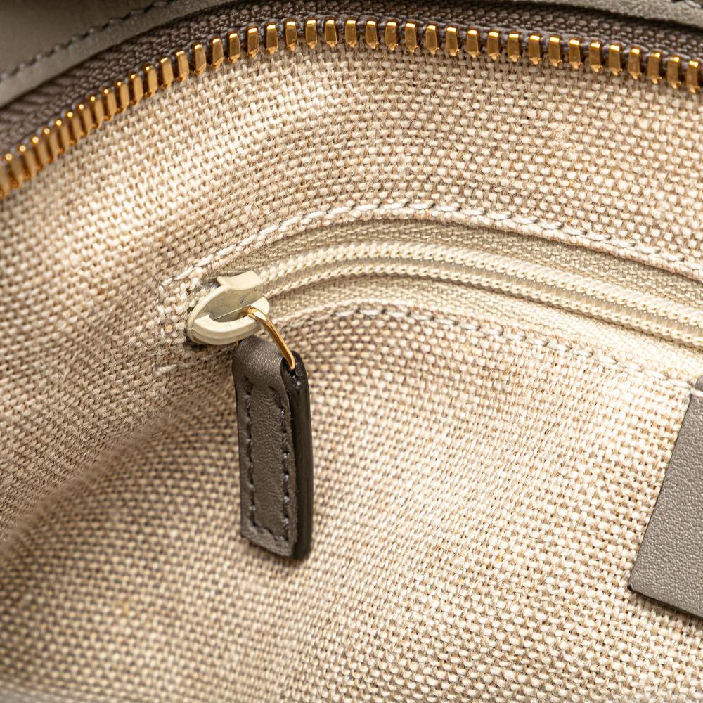 Gucci AB Gucci Gray Calf Leather Small Microguccissima Bree Satchel Italy