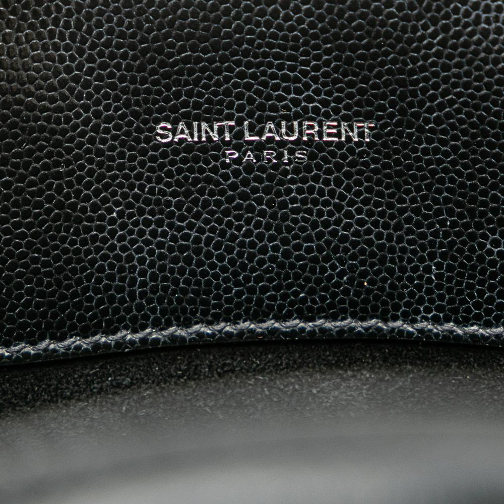 Saint Laurent B Saint Laurent Black Calf Leather Nano Grain de Poudre Studded Sac de Jour Satchel Italy