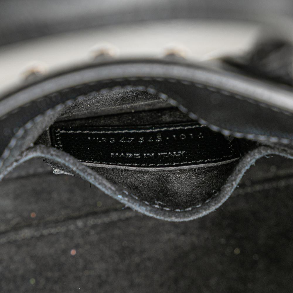 Saint Laurent B Saint Laurent Black Calf Leather Nano Grain de Poudre Studded Sac de Jour Satchel Italy