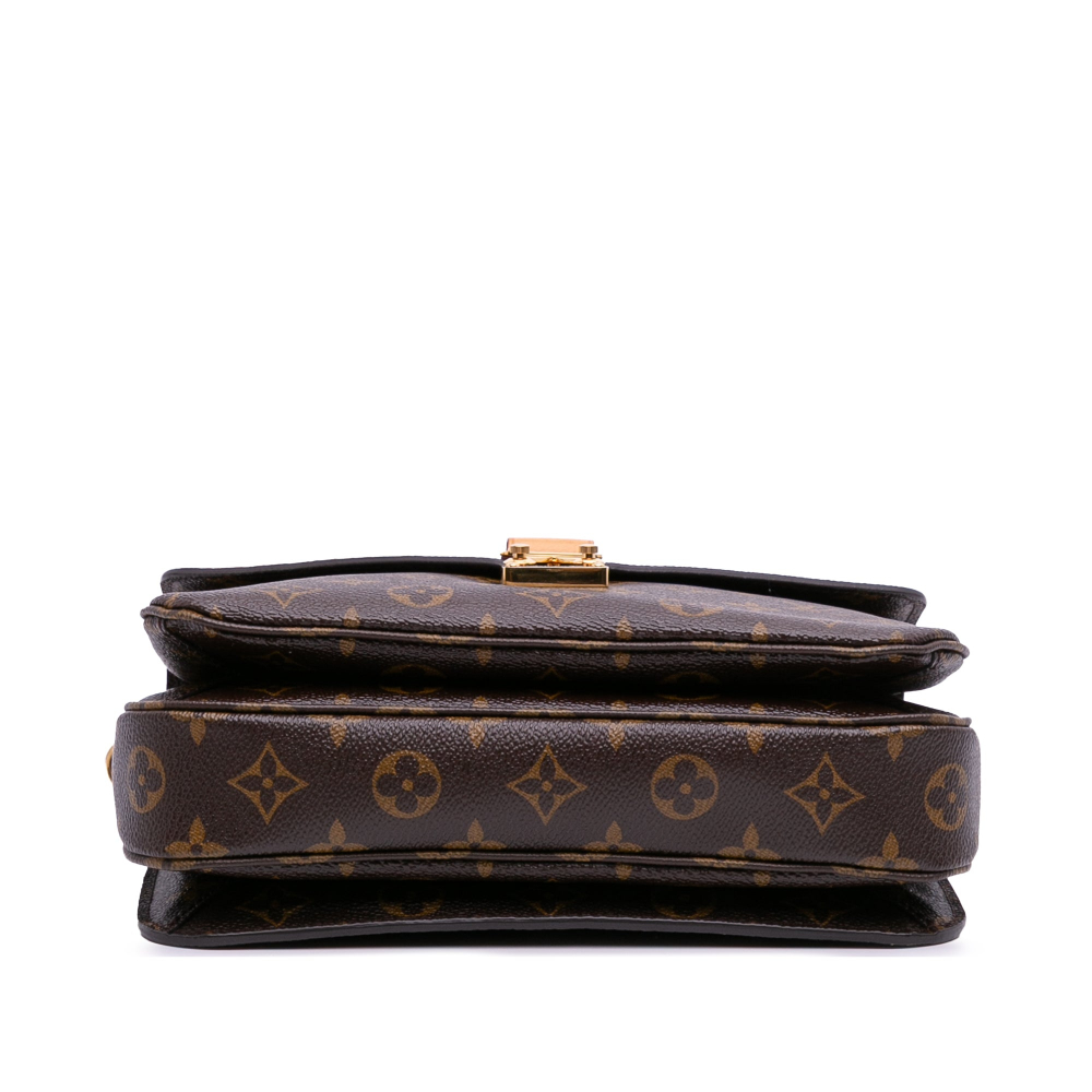 Louis Vuitton Pochette Métis Canvas Flap Crossbody Brown