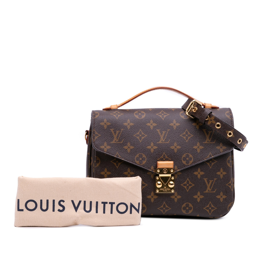 Louis Vuitton Pochette Métis Canvas Flap Crossbody Brown