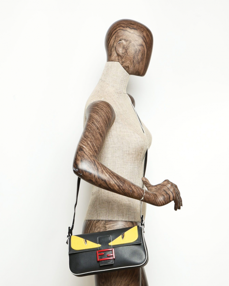 Fendi Vitello Dolce Monster Eyes Baguette Bag