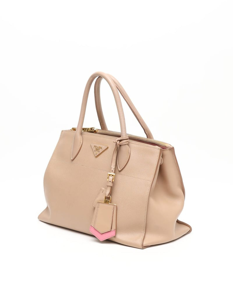 Prada Medium Saffiano Greca Paradigm Tote Bag